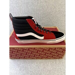 Vans Sk8-Hi‎ Shoes Mens Size 10 Black Red White OTW Webbing High Top Skateboard